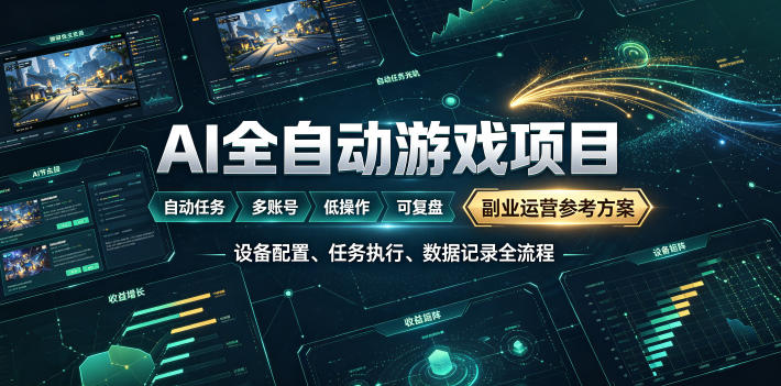 AI全自动游戏躺赚副业：日入几百，稳定运行三年的项目！【揭秘】
