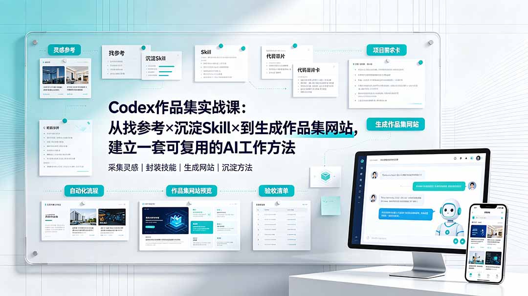 Codex作品集实战课：AI工作方法全流程