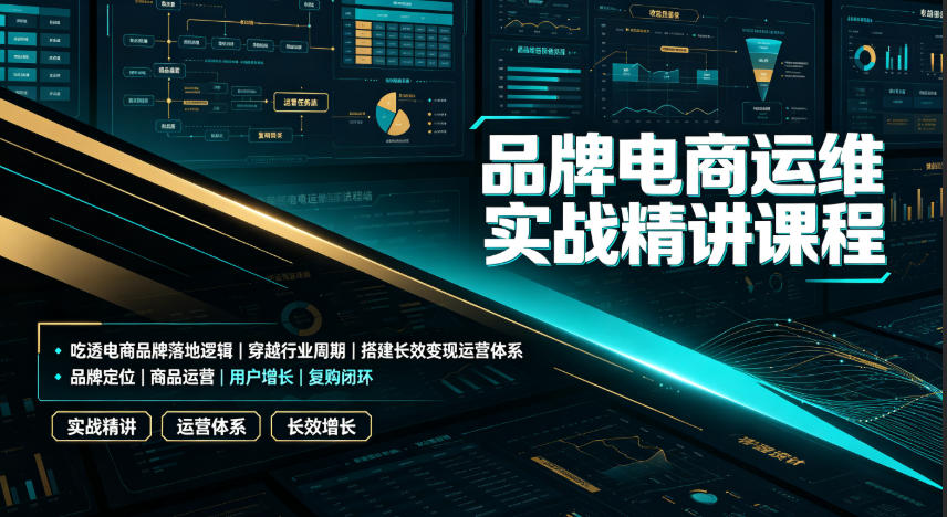 品牌电商运维实战课：落地逻辑+周期穿越+长效变现体系