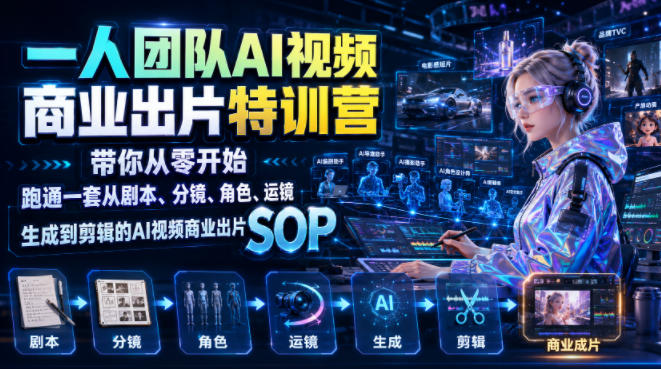 一人团队AI视频商业出片实战课：从零到专业SOP