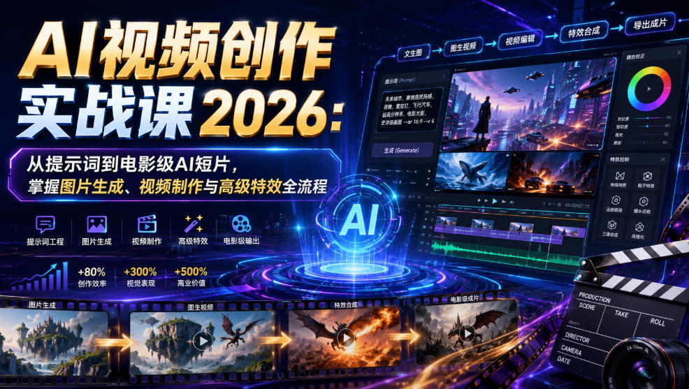 AI视频创作2026：从提示词到电影级短片全流程
