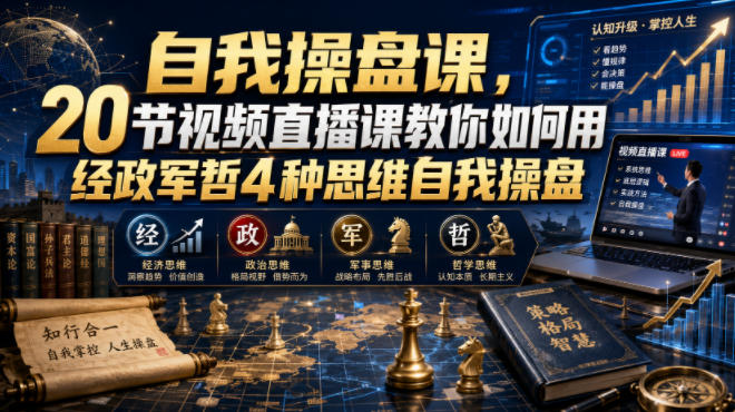 20节视频直播课：经政军哲思维教你自我操盘人生