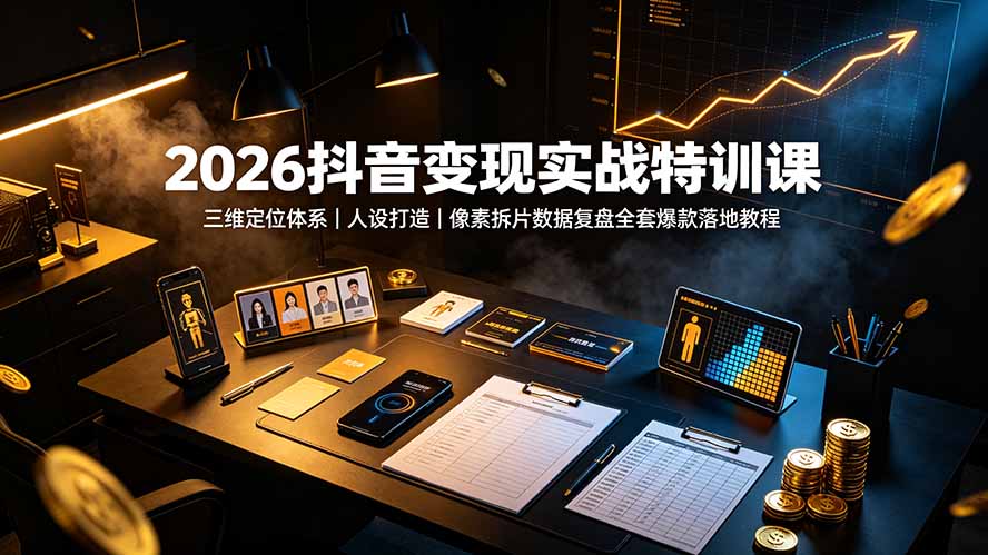2026抖音实战课：三维定位体系打造爆款变现全攻略