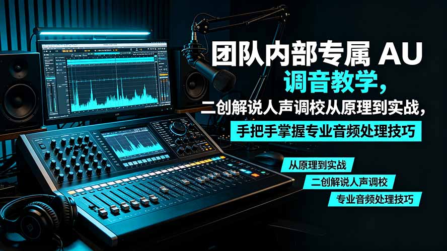 某大佬团队内部专属 AU 调音教学，二创解说人声调校从原理到实战，手把手掌握专业音频处理技巧-休闲学社