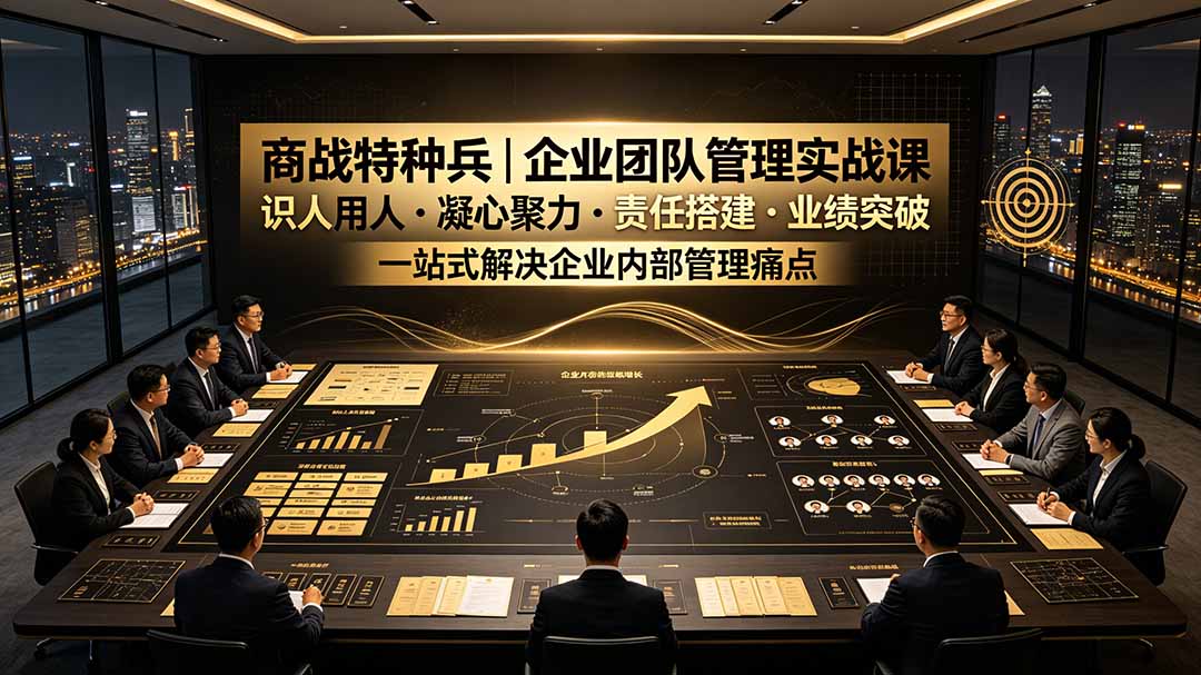 商战特种兵｜企业团队管理实战课：识人用人｜凝心聚力｜责任搭建｜业绩突破，一站式解决企业内部管理痛点-休闲学社