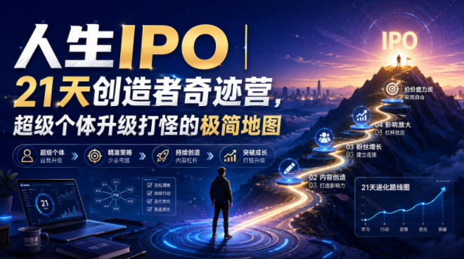 人生IPO︱21天创造者奇迹营，​超级个体升级打怪的极简地图-休闲学社