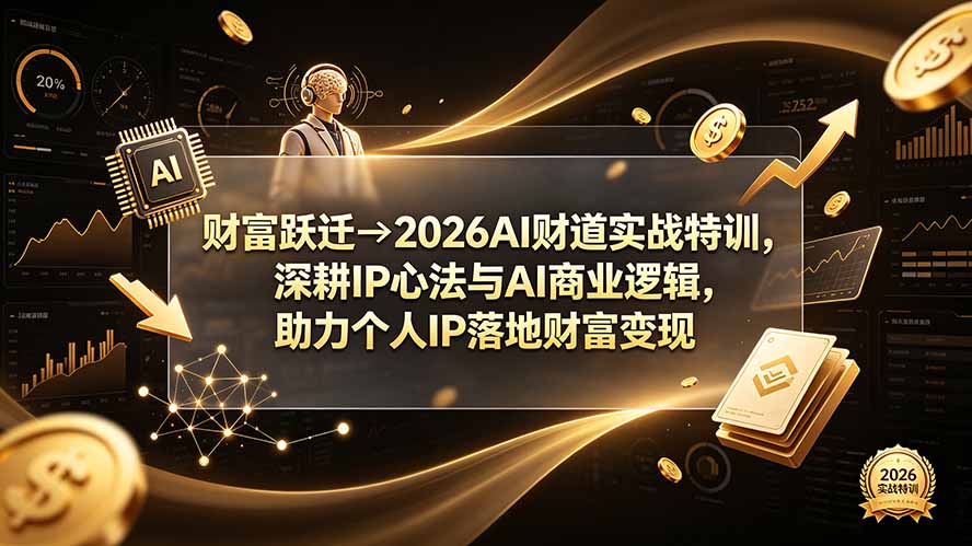 财富跃迁→2026AI财道实战特训，深耕IP心法与AI商业逻辑，助力个人IP落地财富变现-休闲学社