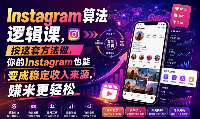 Instagram算法逻辑课，按这套方法做，你的Instagram也能变成稳定收入来源，賺米更轻松【原创双语字幕】-休闲学社