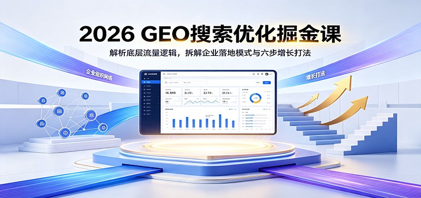 2026 GEO搜索优化掘金课：解析底层流量逻辑，拆解企业落地模式与六步增长打法-休闲学社