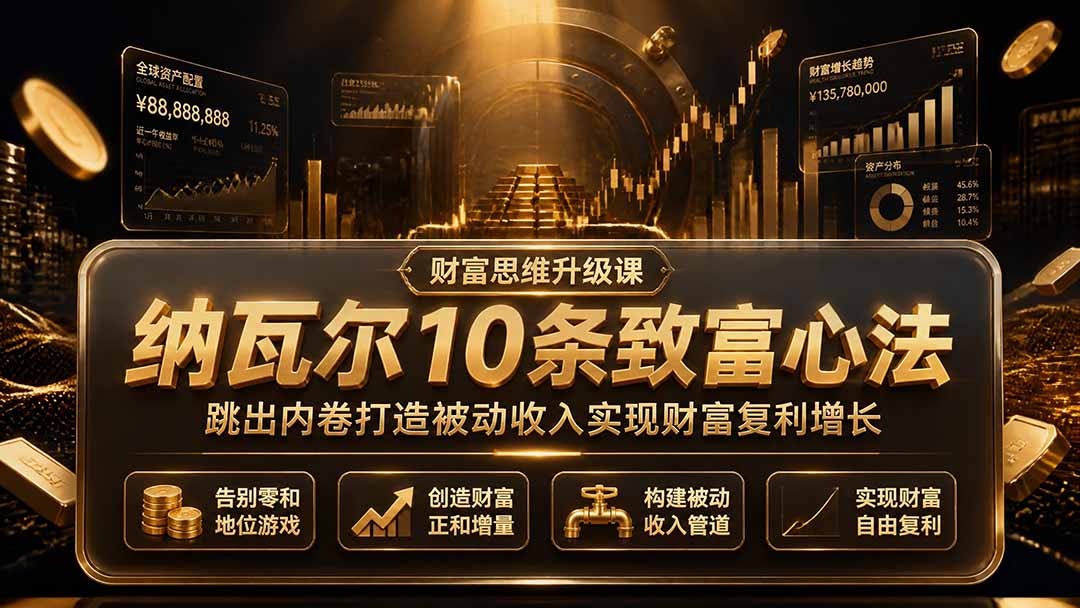 付费文章:纳瓦尔10条致富心法,跳出内卷打造被动收入实现财富复利增长-休闲学社