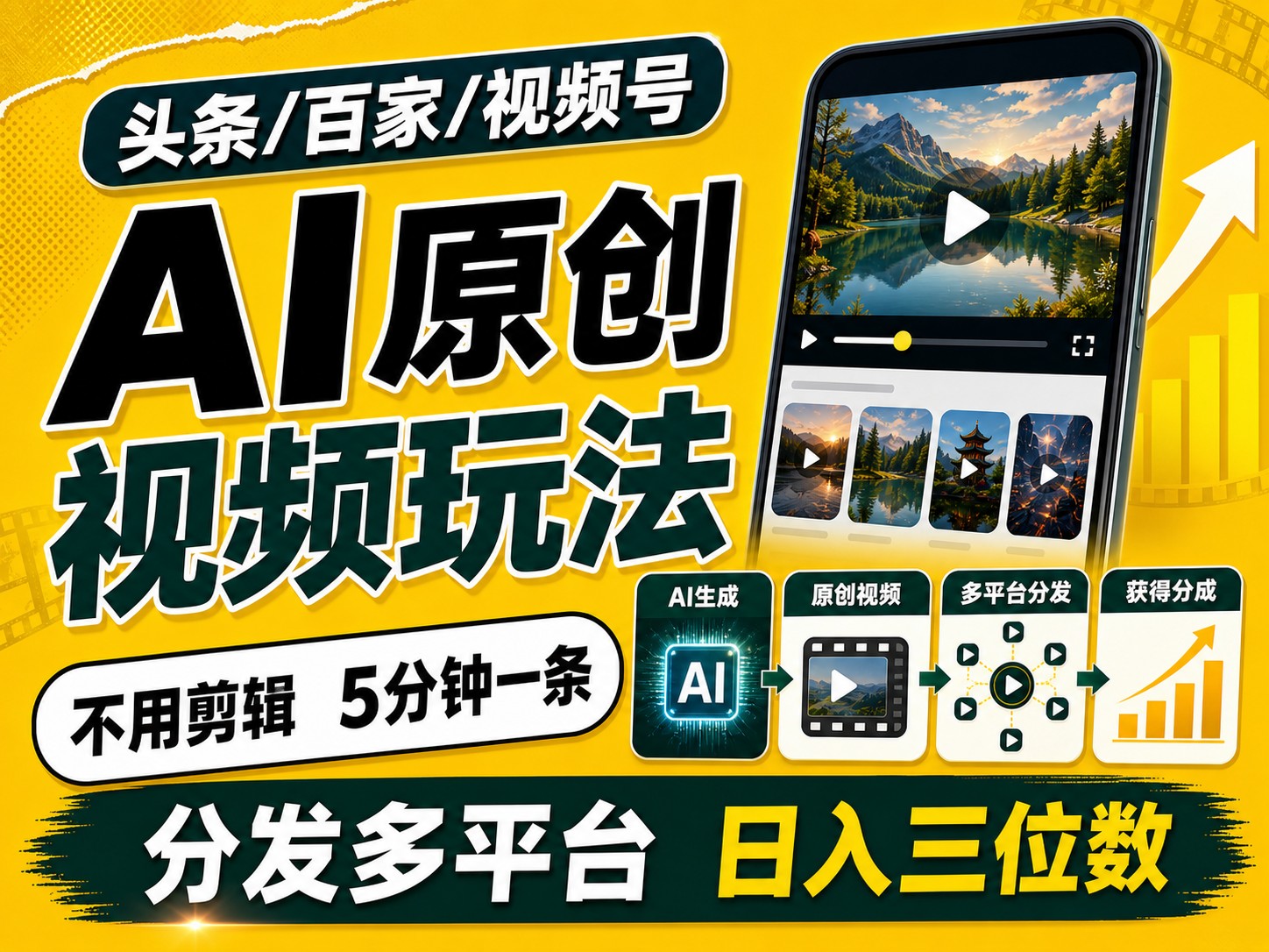 2026头条百家号升级玩法 5分钟一条原创视频 发多平台赚收-休闲学社