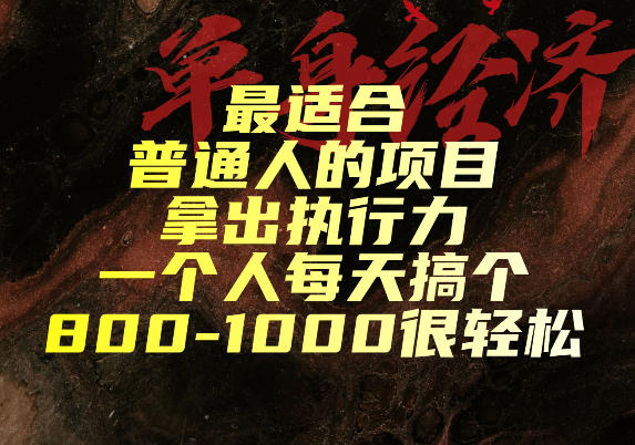 最适合普通人的项目,拿出执行力一个人每天搞个800-1k很轻松【揭秘】-休闲学社