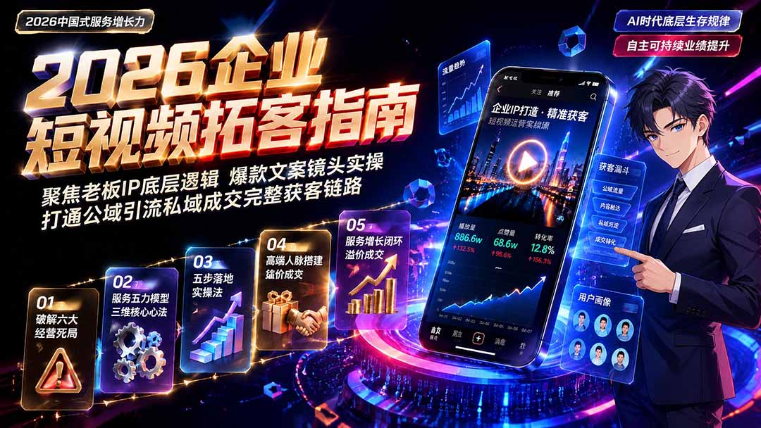 2026AI时代服务增长力实战课-无水印｜五力模型三维心法教学，破解门店客源流失低价内卷实现长效业绩增长-休闲学社