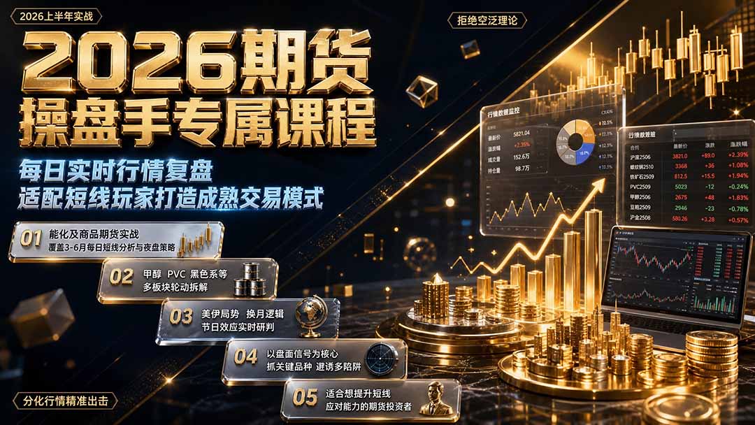 2026期货操盘手专属课程-更新8月,每日实时行情复盘,适配短线玩家打造成熟交易模式-休闲学社